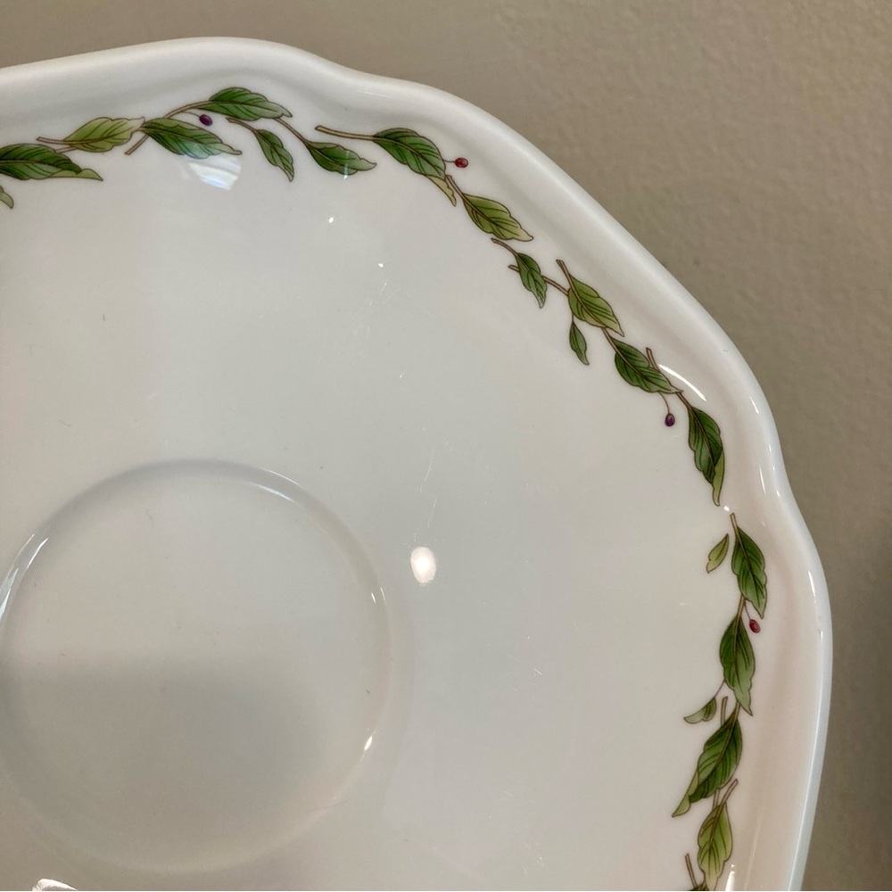 Noritake Casual Gourmet Garden Set of 4 Saucers 7940/1 6.5” Green Leaf Design - Picture 11 of 12
